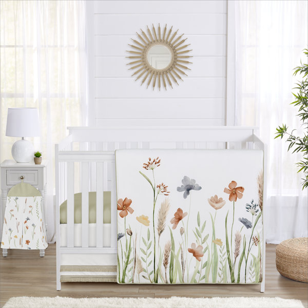 Sweet Jojo Designs Watercolor Floral Garden Sage Green 4 Piece Crib Bedding Set by Sweet Jojo Designs Wayfair